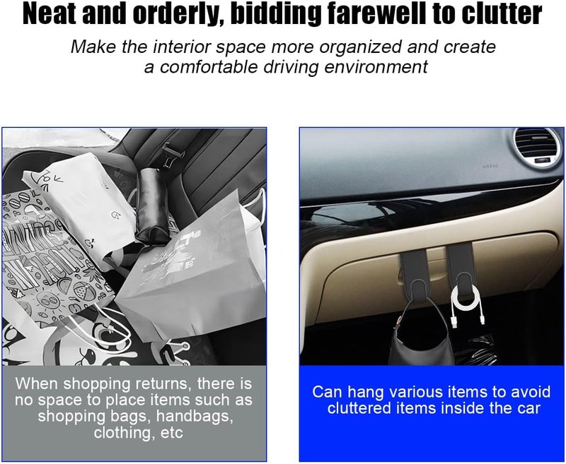 Bittwee Car Co-Pilot Glovebox Hooks, 2PCS Anti-Scratch Vehicle Passenger Seat Storage Hanger for Handbag Purse Umbrellas, Auto Interior Organizer, Universal for SUV Sedan Truck(Black) - Image 5
